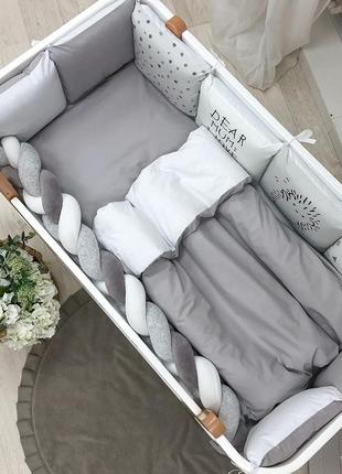 Комплект постельного детского белья для кроватки art design ежик топ