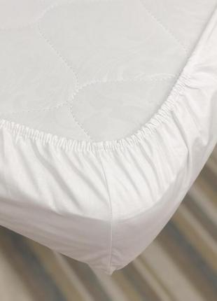 Простирадло на резинці для дитячого ліжечка, поплін, біла топ4 фото