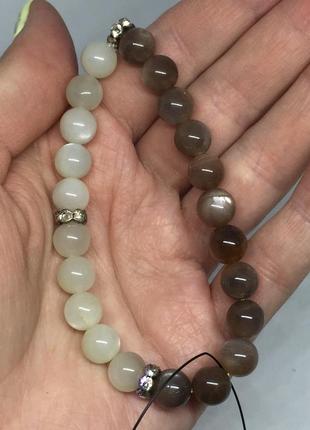 Лунный камень солнечный камень шикарный браслет натуральный лунный и солнечный камень