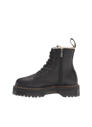 Ботинки оригинал dr martens jadon zip fur black pisa 25637001 платформа жадон кожа original2 фото