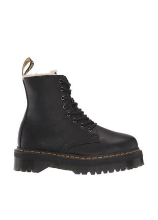 Ботинки оригинал dr martens jadon zip fur black pisa 25637001 платформа жадон кожа original1 фото