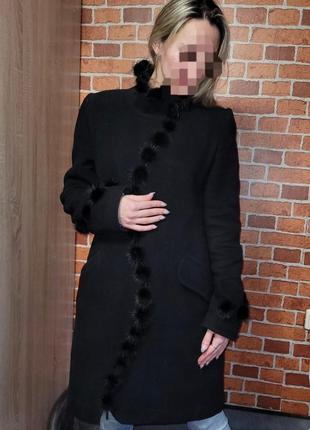 Кашемірове жіноче пальто з норкою2 фото