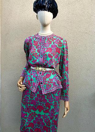 Вінтаж,шовк 100%, костюм спідницею,люкс бренд, averardo bessi,emilio pucci.