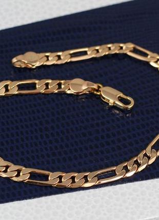 Браслет xuping jewelry фігаро 22 см 5 мм золотистий