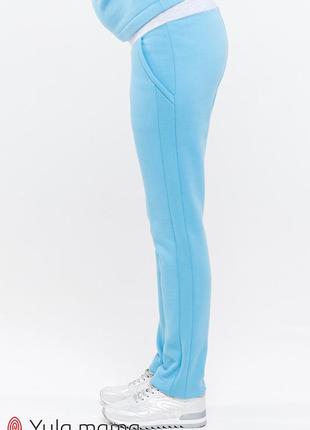 Удобный спортивный костюм голубого цвета из трикотажа с начесом для беременных и кормящих, размер от xs до xl3 фото