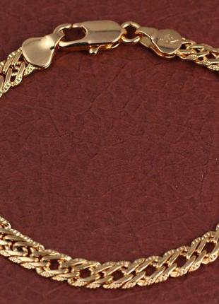 Браслет xuping jewelry ромб с огранкой  21 см 5 мм золотистый