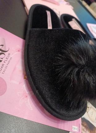 Знижка! ідея подарунка!комнатные уютные тапочки с помпоном р.36,37 s victoria's secret виктория сикрет вікторія сікрет оригинал4 фото