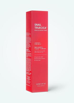 Відновлюючий тонер з муцином чорного равлика some by mi snail truecica miracle repair toner 135 мл6 фото