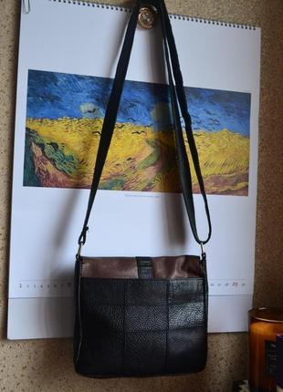 Wood bag кожаная сумка на длинном ремне.4 фото