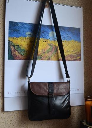 Wood bag кожаная сумка на длинном ремне.2 фото