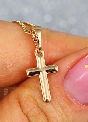 Крестик xuping jewelry 1.5 см золотистый