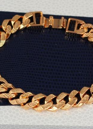 Браслет xuping jewelry панцирный граненый 19 см 10 мм золотистый