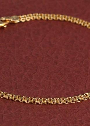 Браслет xuping jewelry бисмарк 19 см 3 мм золотистый