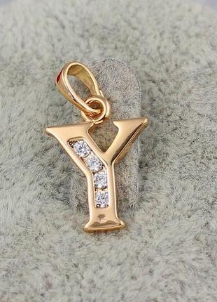 Кулон xuping jewelry літера y 1,5 см золотистий
