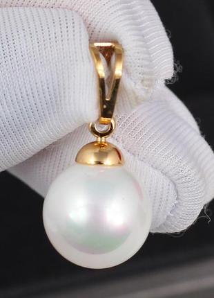 Кулон xuping jewelry жемчуг 12 мм золотистый