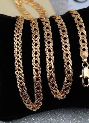Цепь xuping jewelry ромб с огранкой  60 см 5 мм золотистая