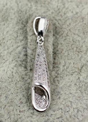 Кулон xuping jewelry капля для тонкой цепи 2.5 см серебристый2 фото