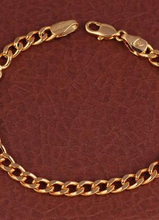 Браслет xuping jewelry панцирный 16 см 4 мм золотистый