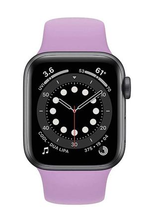 Ремінець силіконовий sport band 42mm 44 mm thistle для apple watch se | 6 | 5 | 4 | 3 | 2 | 12 фото