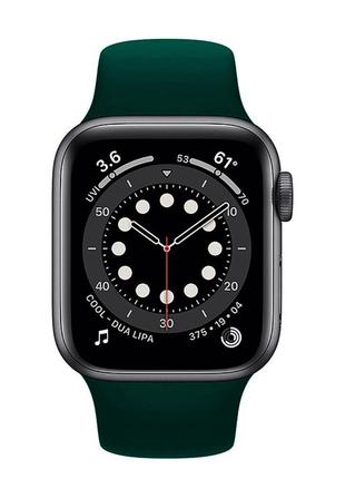 Ремешок силиконовый sport band 38mm | 40mm forest green для apple watch se | 6 | 5 | 4 | 3 | 2 | 12 фото