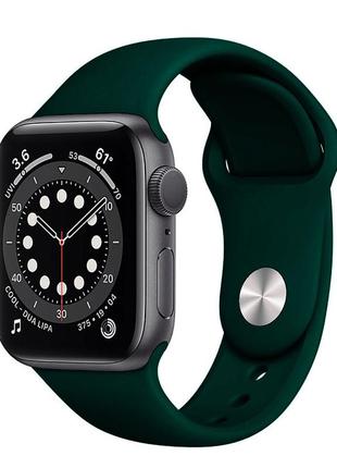 Ремешок силиконовый sport band 38mm | 40mm forest green для apple watch se | 6 | 5 | 4 | 3 | 2 | 11 фото