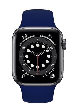 Ремешок силиконовый sport band 42mm | 44 mm dark blue для apple watch se | 6 | 5 | 4 | 3 | 2 | 1