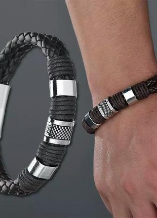 Мужской плетёный браслет