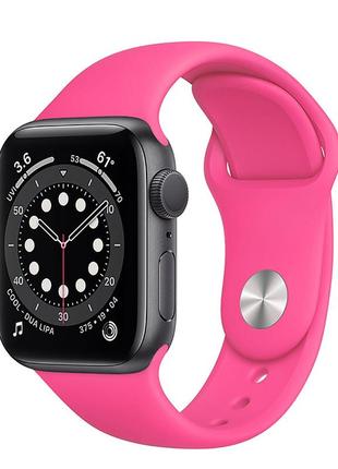 Ремінець силіконовий sport band 38mm | 40mm barbie pink для apple watch se | 6 | 5 | 4 | 3 | 2 | 11 фото