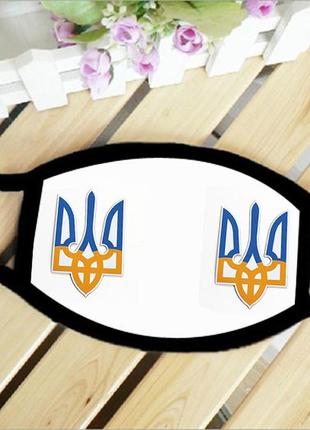 Маска защитная на лицо лого украина герб  12*17 см (ms120s)1 фото