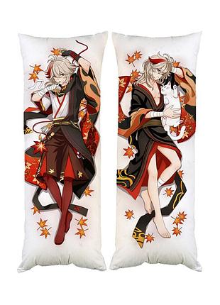 Дакимакура подушка кадзуха геншин удар genshin impact двухсторонняя 40х100 см (dk0148)