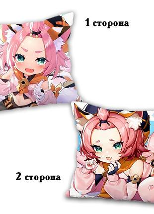 Подушка диона геншин импакт двухсторонняя 40х40 см (p0029)