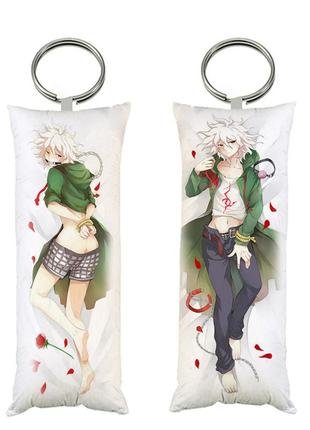 Брелок мини-дакимакура нагито комаэда аниме danganronpa двухсторонний 4*10 см (br0111)