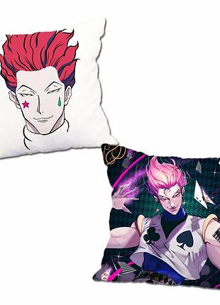 Подушка аниме хисока охотник и охотник hunter × hunter двухсторонняя 40х40 см (p0509)