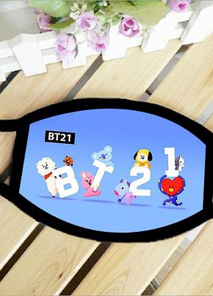 Маска захисна на обличчя bts bt21 бт21 косплей 17х11 см (ms141)