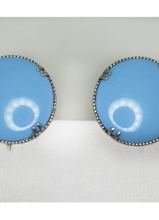 Сережки серебряные с бирюзой 14,19 г