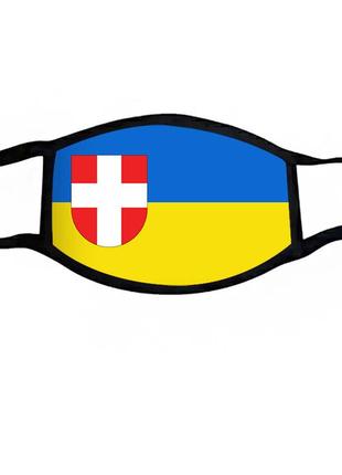 Маска захисна на обличчя україна герб волинської області 12х17 см (ms372)