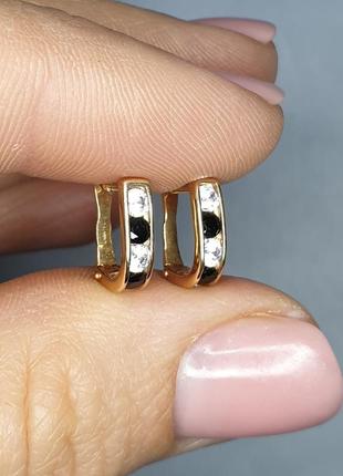 Золоті сережки з фіанітом 1,06