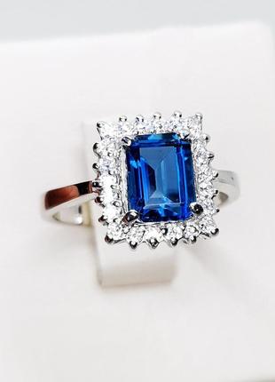 Кільце срібне з лондон топазом і кубічним цирконієм 17 3,68 р
