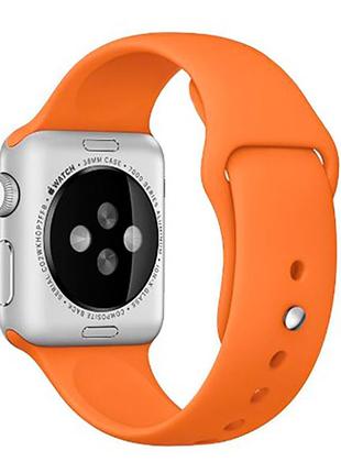 Ремінець силіконовий sport band 42mm 44 mm orange для apple watch se | 6 | 5 | 4 | 3 | 2 | 13 фото