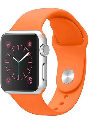 Ремешок силиконовый sport band 42mm | 44 mm orange для apple watch se | 6 | 5 | 4 | 3 | 2 | 1