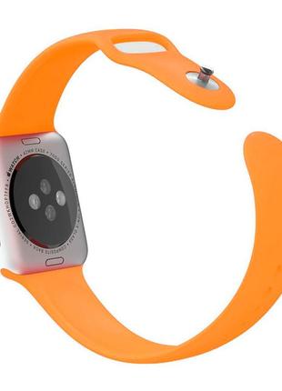Ремінець силіконовий sport band 42mm 44 mm orange для apple watch se | 6 | 5 | 4 | 3 | 2 | 14 фото
