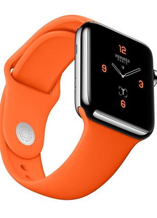 Ремінець силіконовий sport band 42mm 44 mm orange для apple watch se | 6 | 5 | 4 | 3 | 2 | 15 фото