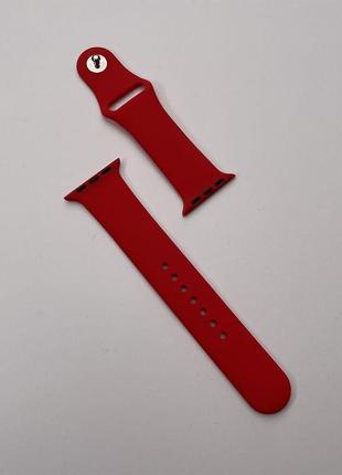 Ремінець силіконовий sport band 42mm 44 mm red для apple watch se | 6 | 5 | 4 | 3 | 2 | 15 фото