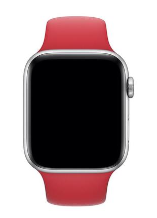 Ремешок силиконовый sport band 42mm | 44 mm red для apple watch se | 6 | 5 | 4 | 3 | 2 | 14 фото