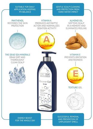 Гель для душа для мужчин dr. sea shower gel for men 400 g