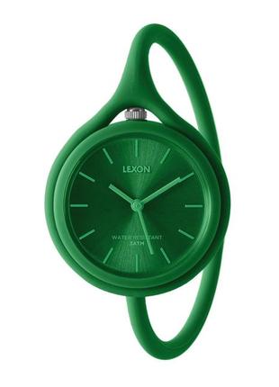 Годинник універсальні lexon take time з ремінцем з силікону, зелені