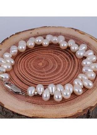 Браслет жіночий із натуральними білими перлами арт. 01847