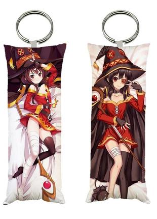 Брелок мини-дакимакура аниме мегумин двухсторонний 4х10 см (br0010)