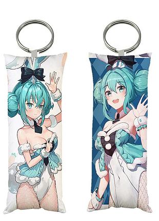 Брелок мини-дакимакура аниме мику вокалоид двухсторонний 4х10 см (br0076)