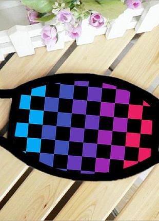 Маска защитная на лицо цветная клетка дровосек косплей 17х11 см (ms149)